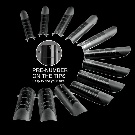 120 Pcs Dual Nail Forms,Matte Square & C-Curved Extension Poly Nail Gel Nail Molds 12 Sizes for Gel Glue, Full Cover Nail Art Design Salon & DIY