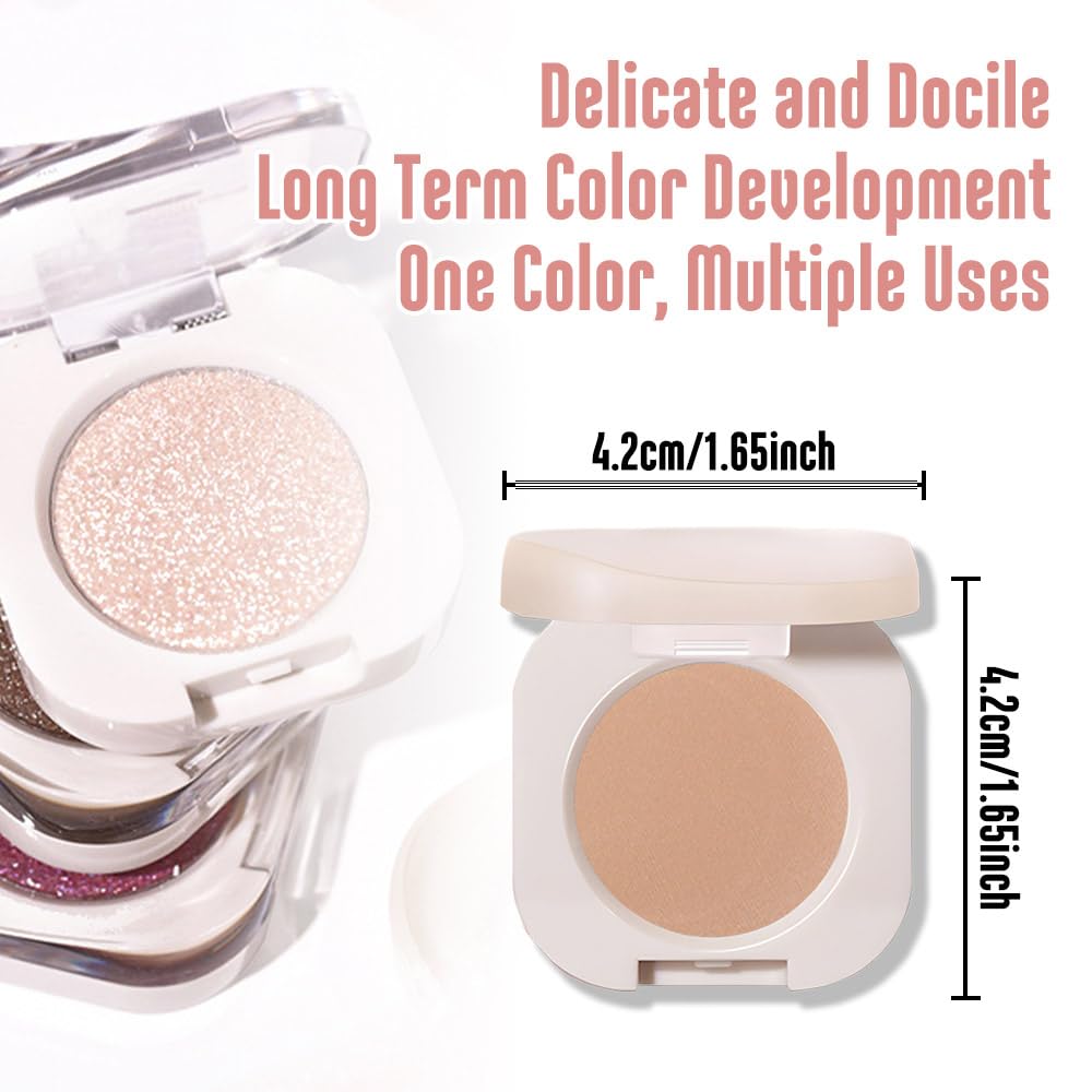 Monochrome Matte Eyeshadow, Brown Eye Shadow Makeup, Neutral Matte Pressed Powder,Single Vegan Eyeshadow, Highly Pigmented Natural Eyeshadow Palette,Single Long Lasting Nature Eye Make 04#