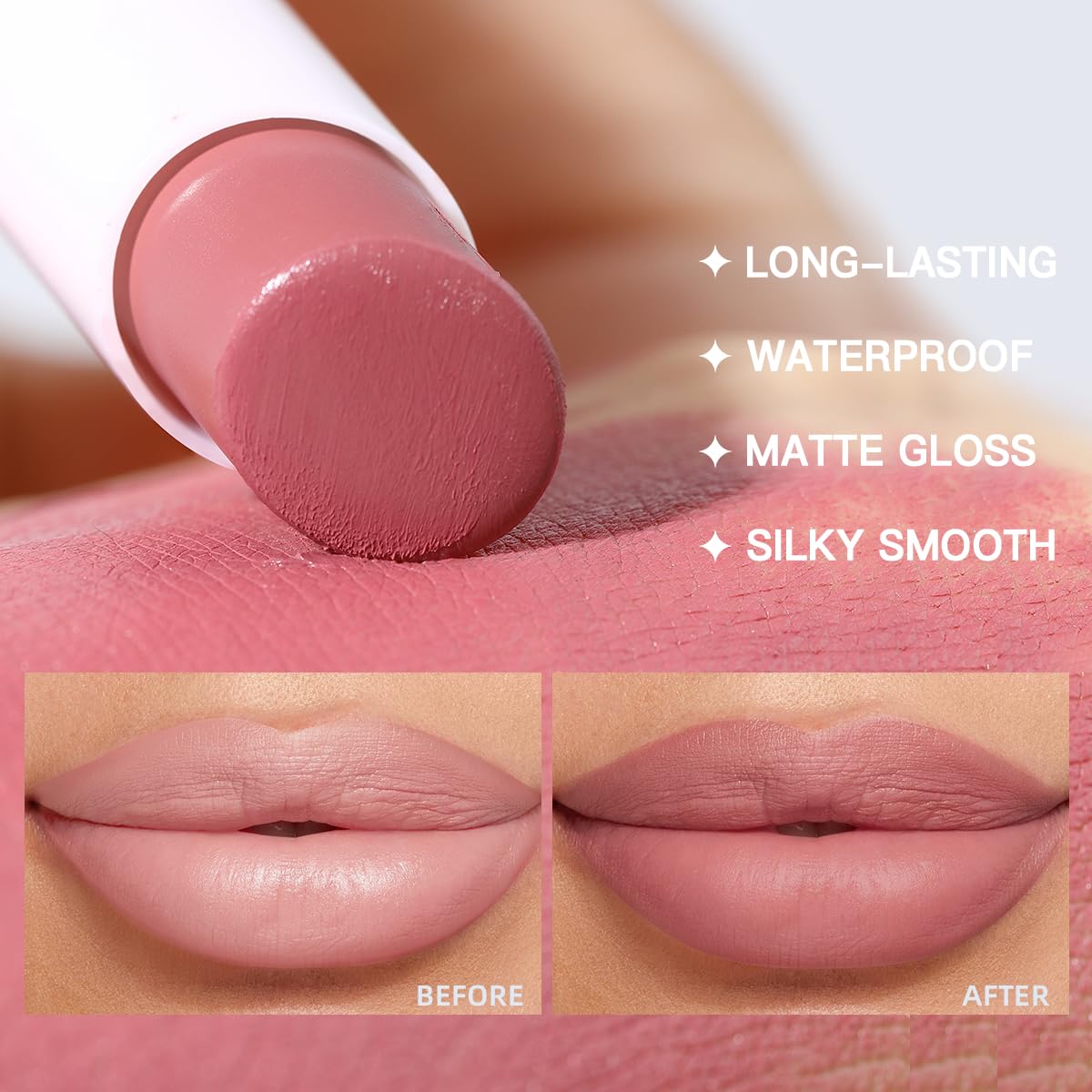 USHAS Lipstick and Lip Liner Combo Set 2 in 1 Waterproof Lipstick for Women Lip liner Set Long Lasting Lipstick, Matte Lipstick Pen with Lip Liner Set Makeup Kits (S11, Pack of 1)