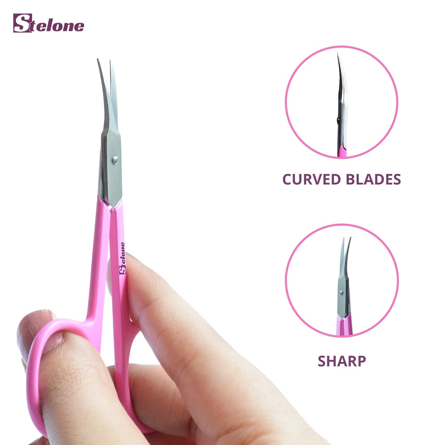 Cuticle Scissors Extra Fine Curved - Stainless Steel Professional Manicure Scissors Curved Finely Pointed & Thin Build - Perfect for Dry Skin, Frayed Tissue, & Tiny Hangnails