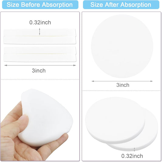 120 Count Compressed Facial Sponges, Face Cleansing Sponge for Estheticians Spa Wash Round Makeup Removal Sponge Pads for Women,Girls Compress Exfoliating Removal Sponge (White)