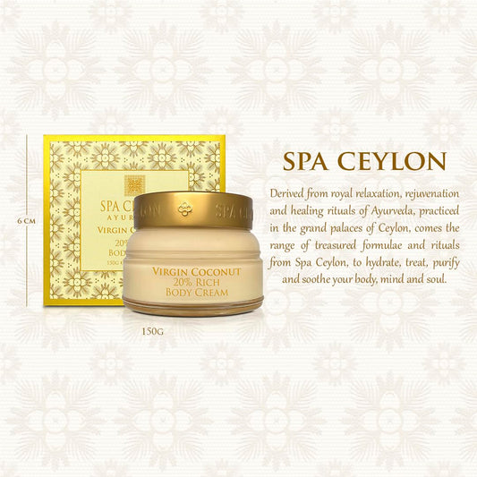 SPA CEYLON Virgin Coconut 20% Rich Body Cream | Hydrating | Suitable for all skin types