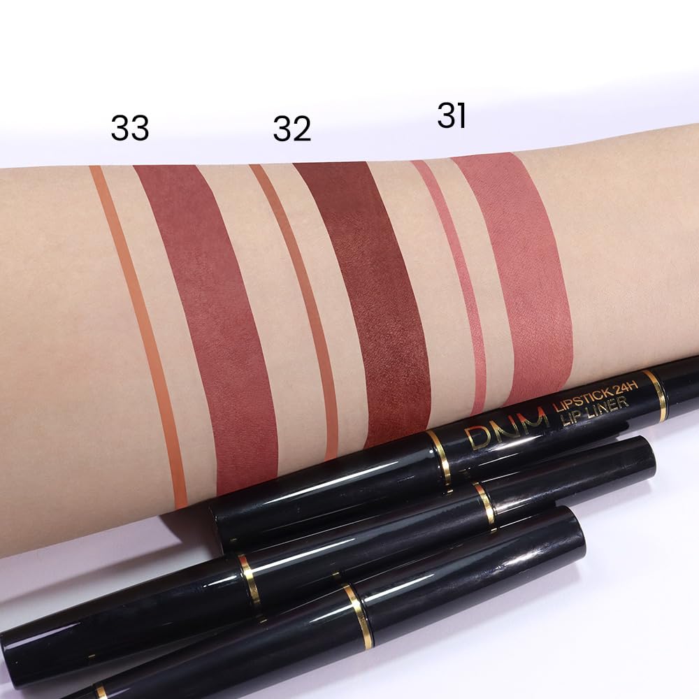 evpct 3Pcs Matte Lip Liner and Lipstick Combo Set Kit for Women, Magic Lipstick 24 Hours Original Lip Liner Makeup Stain Gloss Plumper Long Lasting Waterproof and Smudge Proof labial,31#32#33