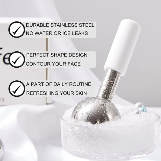 Ice Globes for Face & Eyes, Unbreakable Stainless Steel Cryo Sticks for Beauty Routines, Facials Cold Roller Cooling Globes for Puffiness, Wrinkles, Dark Circles, Headaches