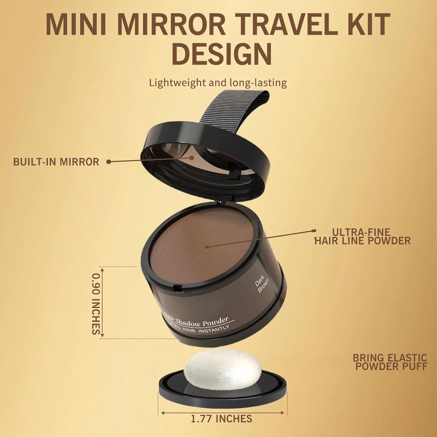 Hairline Gray Root Touch-Up Powder - Instantly Color Shadow Cover, Thin Hair Concealer, Hair Root Dye (4g)