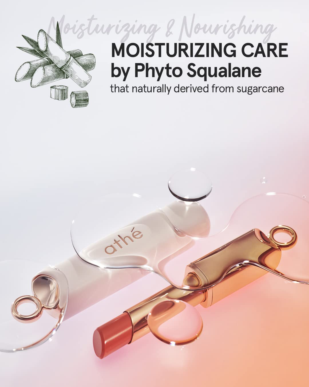 ATHÉ Authentic Lip Balm 12 ALLURING (Tinted), Lightweight Wear & Plumping Lips without Stickiness, Moisturizing & Nourishing Plant-Based Vegan Chapstick for Dry, Petrolatum Free, Cruelty-Free