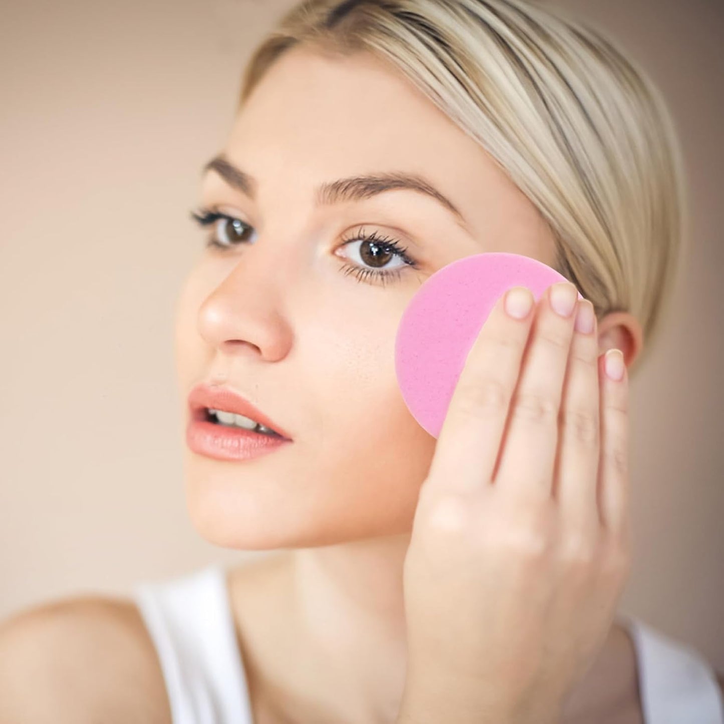 120 Pcs Pink Compress Face Sponges - Compact Facial Sponge Set for Cleansing, Makeup Removal, Exfoliation