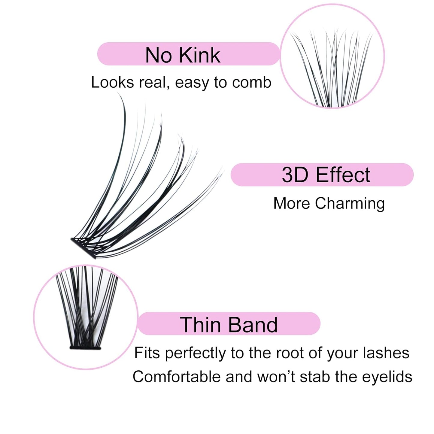 Lash Clusters LAUBESS Individual Lashes Waterproof Eyelash Clusters Mixed Tray Cluster Eyelash Extensions Soft Cluster Lashes for Beginners(20D-D-12)