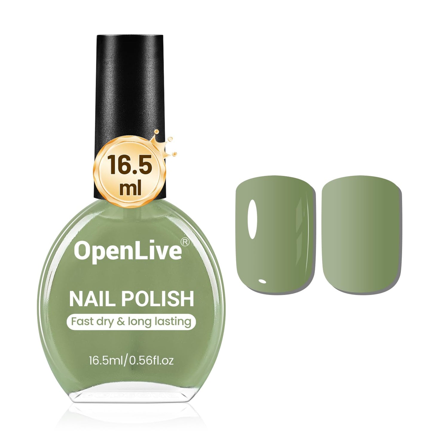16.5ml Sage Green Nail Polish Large Volume Quick Drying Nail Polish, Fast Drying and Long Lasting Color Nail Art DIY Home Manicure Gift for Women