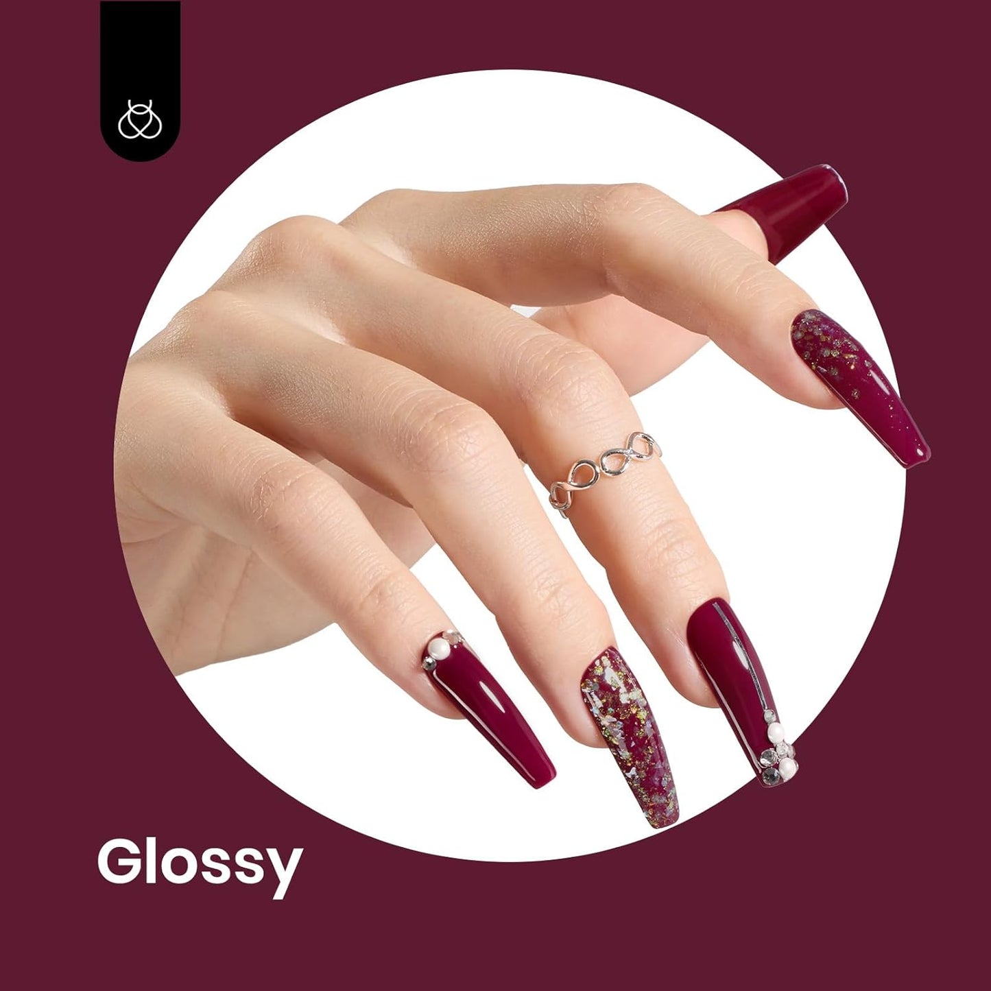 Beetles Dark Red Gel Nail Polish 15 ml Burgundy Red Gel Polish Cherry Wine Purple Color Soak Off LED UV Lamp DIY Art Design Salon Mellow Plum Fall Nail Polish for Women