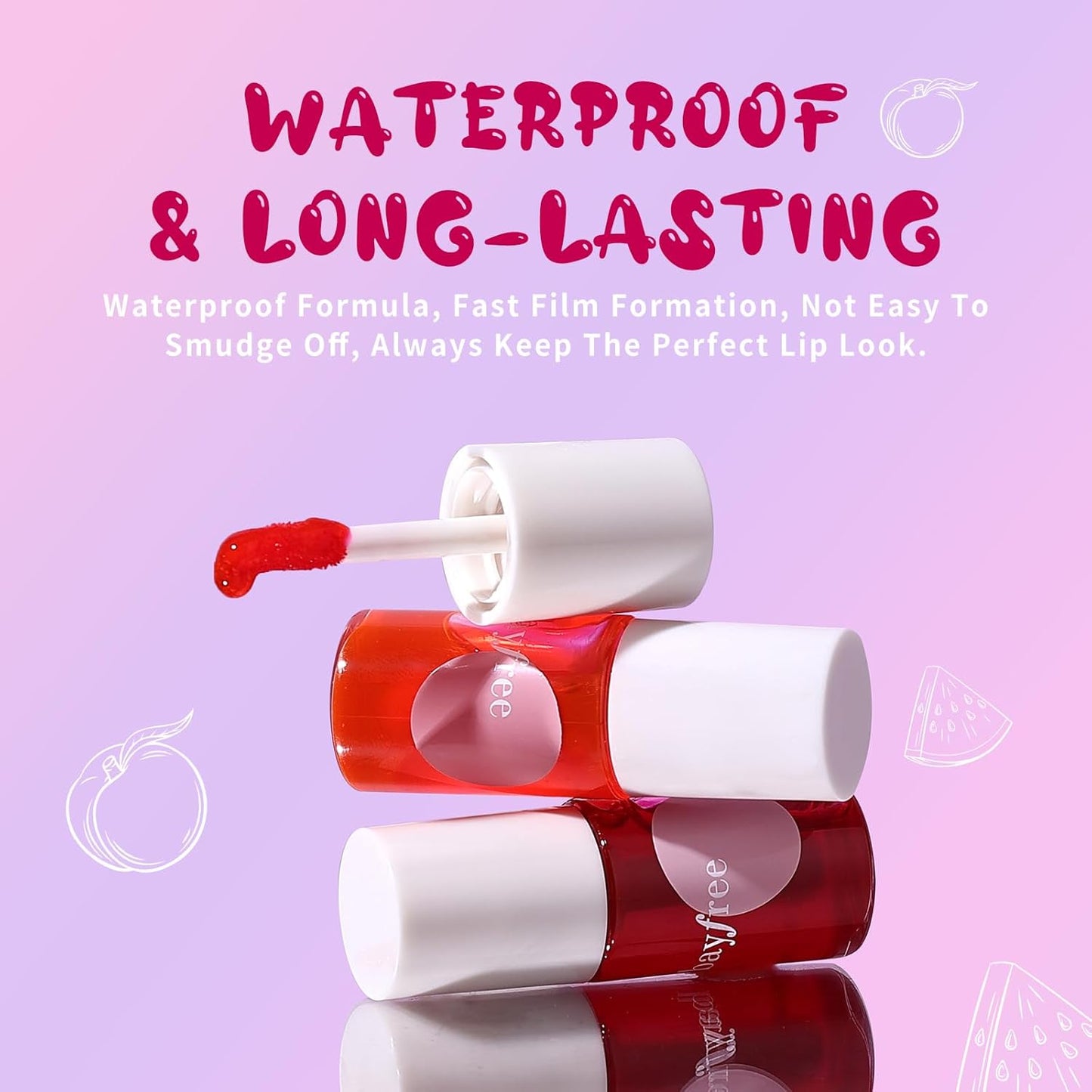 Lip Tint Stain, Long Lasting Korean Lip Stain Set, Non-sticky Waterproof Lightweight Lip and Cheek Tint, Moisturizing High Pigment Water Tint, Matte Finish Lip Tint