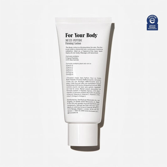 Nécessaire The Body Lotion – Fragrance-Free Hydrating Body Moisturizer with 5 Peptides, Niacinamide, Vitamins C/E, Omega-6/9 – Lightweight, Non-Greasy Lotion for Sensitive Skin – 6.8 oz