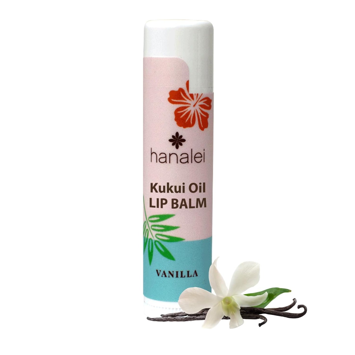 Hanalei Vanilla Lip Balm & Moisturizer – Natural Kukui Oil & Beeswax for Hydrated, Soothed, Soft Lips – Heals Dry, Chapped, Cracked Skin – Long-Lasting Travel-Friendly Lip Care – Vanilla Flavor