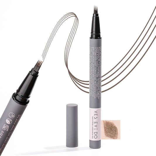 Deep Brown Eyebrow Pencil with 4 Prong Precise Tip, Dark Brown Eyebrow Pen for Natural Hair-Like Brows, Last for 24H YES.EYE DO (Bitter Chocolate-Deep Brown)