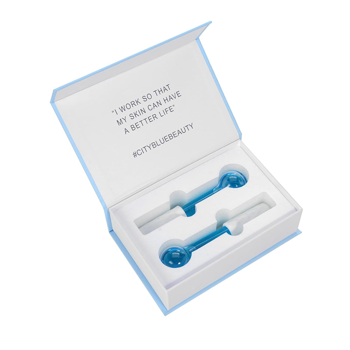 ICE Globes Small Balls for Eyes, 2 PCS Blue Facial Globes for Massage Tool, Facial Roller Cold Skin Massagers, Tighten Skin, Reduce Puffiness and Dark Circles, Enhance Circulation