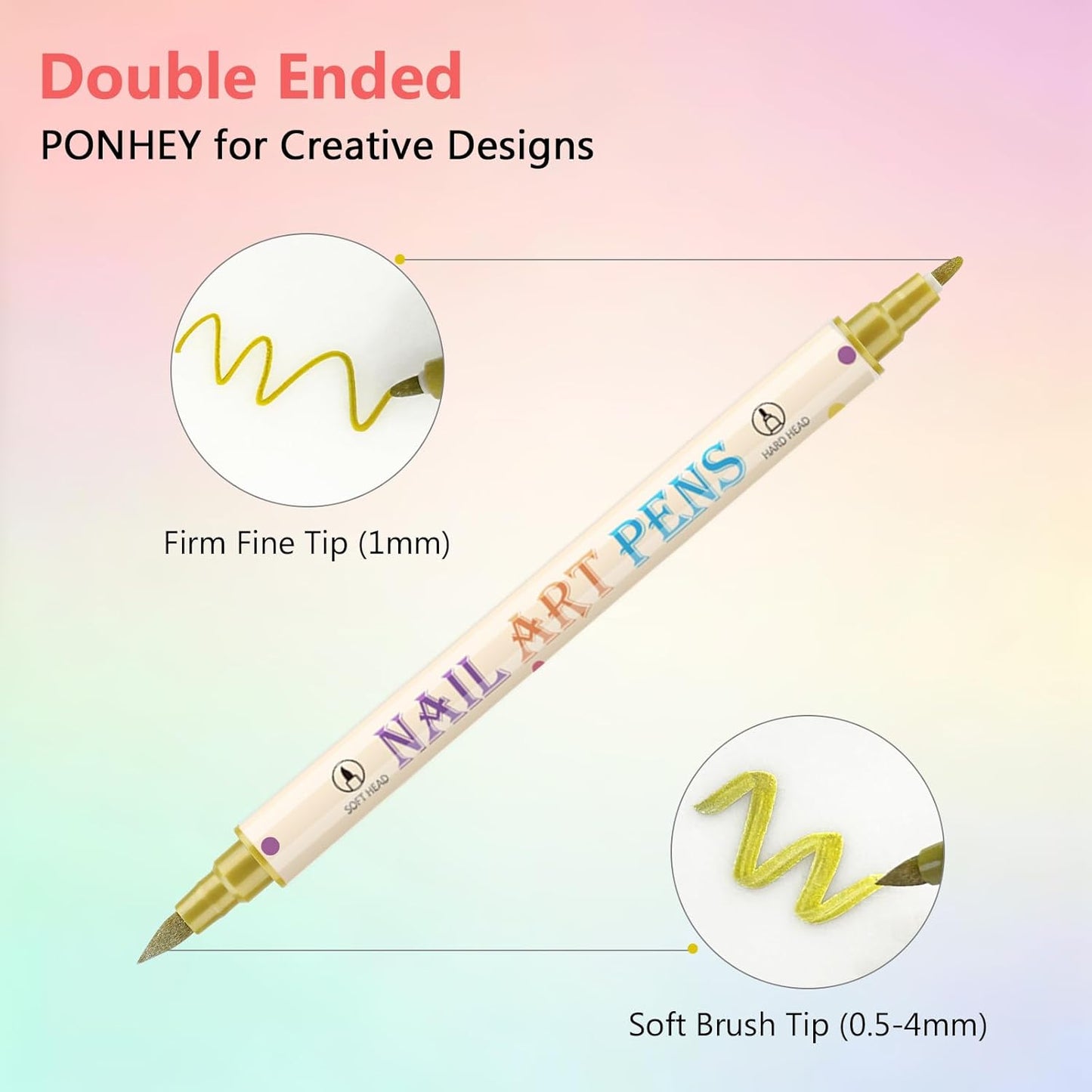 24 Colors Nail Art Pens Set, 3D Nail Polish Pens Quick-Drying Acrylic Paint Markers,For Nail Art Drawing Painting Nail Point Dotting Liner Pen, Nail Design Kit Manicure Tools Home & Salon DIY