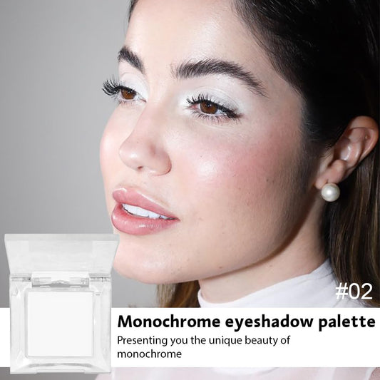 Eyeshadow Single Matte, High-Pigment Monochrome Eye Shadow Pressed Powder, Everyday Velvety Silky Eye Makeup Looks, Professional Long-Lasting Waterproof Single Eyeshadow Palette, White 02