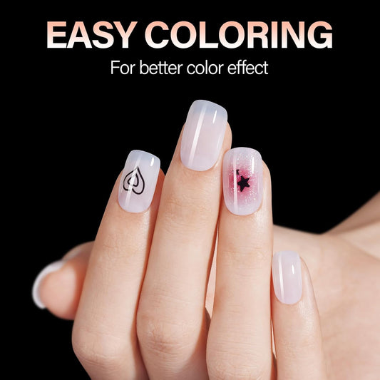 AILLSA Extra Short Square Nail Tips Clear Full Cover Gelly Press on Nails Gel False Nail Tips Preshaped Acrylic Fake Soft Nail Tips for DIY Home Salon Gift, 504PCS 10 Sizes