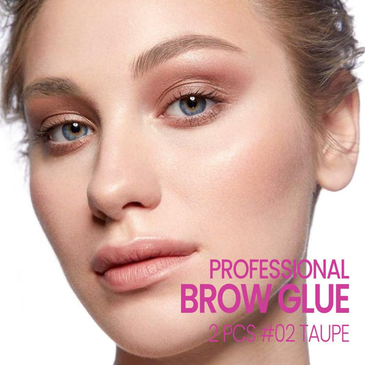 Kaely PROFESSIONAL MAKEUP Brow Glue, Tinted Eyebrow Gel, Eyebrow Mascara Waterproof, gel para cejas a prueba de agua, Eye Brow Fast Sculpt, Vegan & Cruelty-Free, 2Pcs-02 Taupe