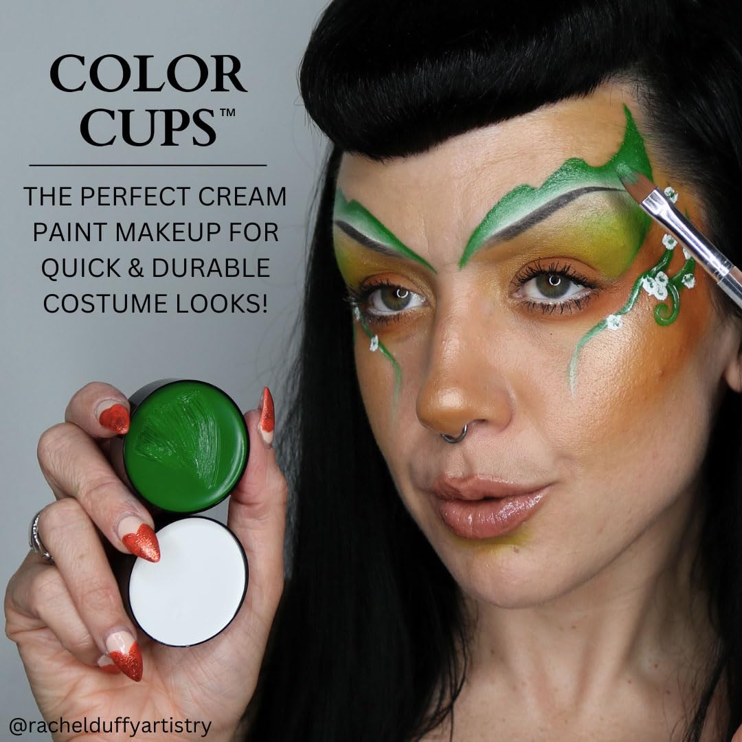 Mehron Makeup Color Cups | Stage, Foundation, Face Paint, Body Paint, Halloween | Face Paint Makeup | Greasepaint .5 oz (14 g) (Black)