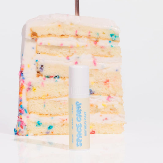 Space Camp Wellness Jumbo Lip Balm - Birthday Cake Organic Flavored Balm (2 Pack)