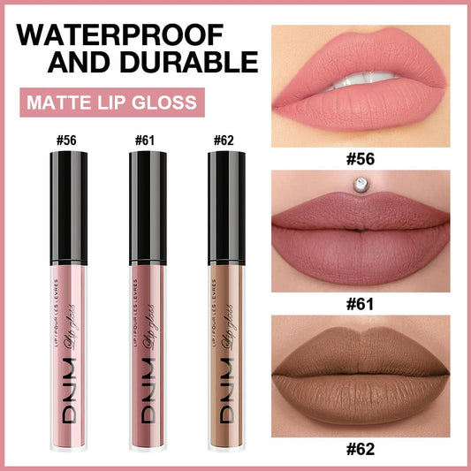 evpct 3Pcs Light Neutral Nude Matte Liquid Lipstick Lip Stain Sets for Women, Matte Lipstick Long Lasting Waterproof Permanent 24 Hours original, Magic Lip Sticks Pack for Halloween Daily Makeup