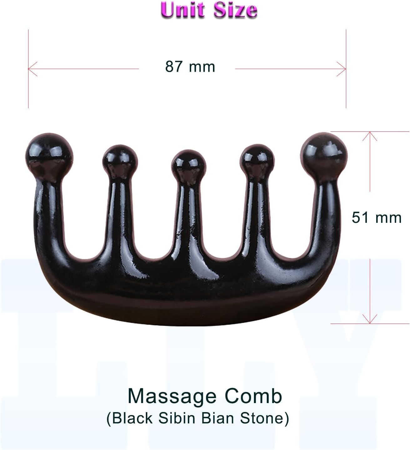 LLY Multifunctional Scraping Massage Comb. Natural Black Sibin Bian Stone. Beauty & Health Care, Relieves Wrinkles, Muscles & Acupoints