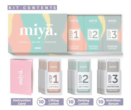 2 in 1 Brow Lamination & Lash Lift Lotion Set | Sachet Refill for Lash Lift Kit & Eyebrow Perm | Fast Acting 3-Step Lifting, Setting Lotions with Nutrition Serums | 10 Treatments | Salon Use