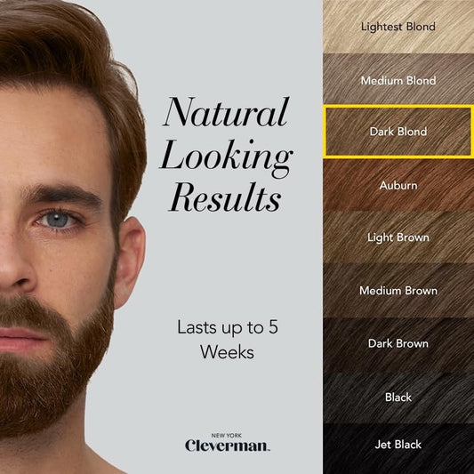 Cleverman Dark Blond Hair & Beard Dye for Men, All-in-One Reusable Kit - Mens Color For Natural-Looking Gray Coverage, Professional-Quality and Ammonia-Free for Hair, Beard & Gray Mustache