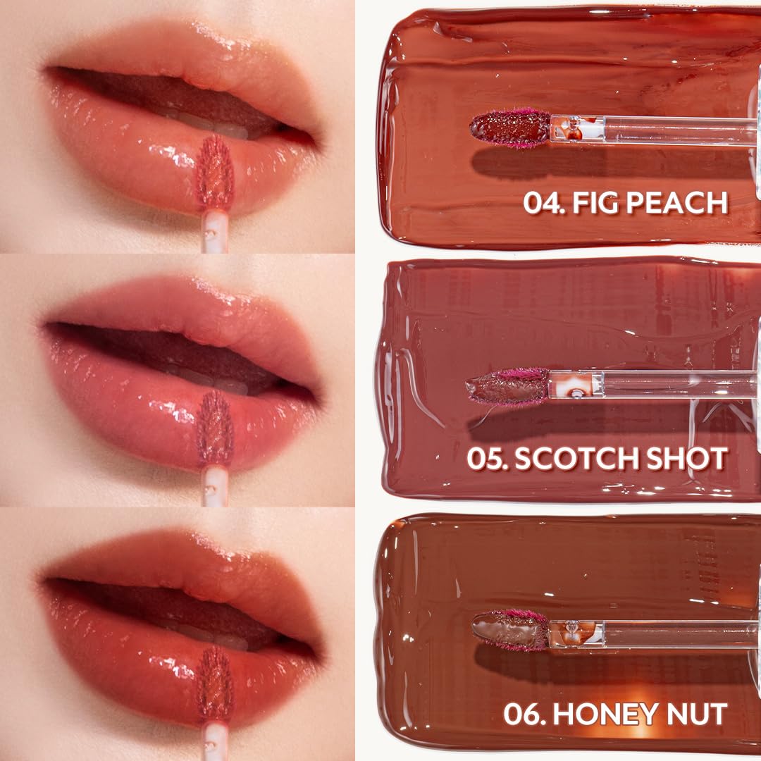 TIRTIR Waterism Tinted Lip Gloss #05 Scotch Shot, 0.14 Fl Oz – Kiss Ready Lipgloss, 12H Long Lasting Non Sticky Natural Tinted Glow Korean Multiuse Cheek and Lip Tint for Women gift