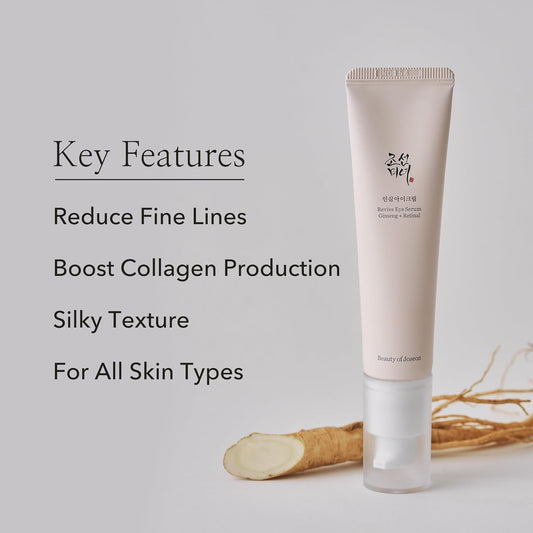 Beauty of Joseon Revive Eye Serum with Retinal Niacinamide Peptide for Face Under Eyes Wrinkles Dark Circles Moisturizer Cream Korean Skincare 30ml, 1 fl.oz * 2pack