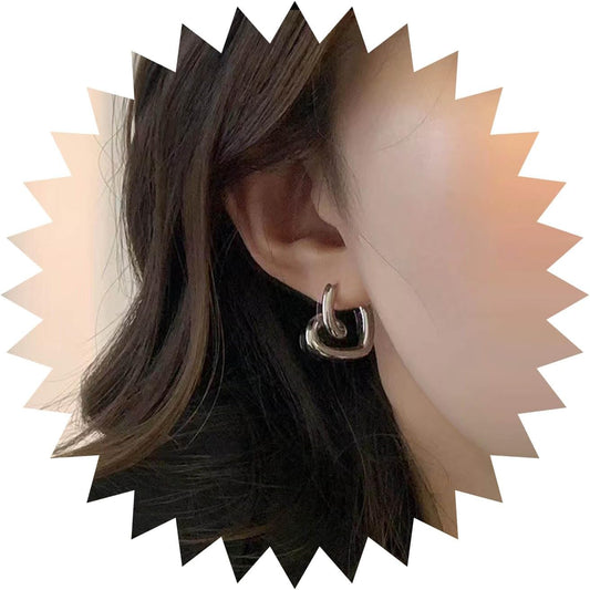 Vintage Heart Hoop Earrings Gold Heart Drop Earrings Hollow Love Heart Earrings Minimalist Heart Stud Earrings Jewelry for Women