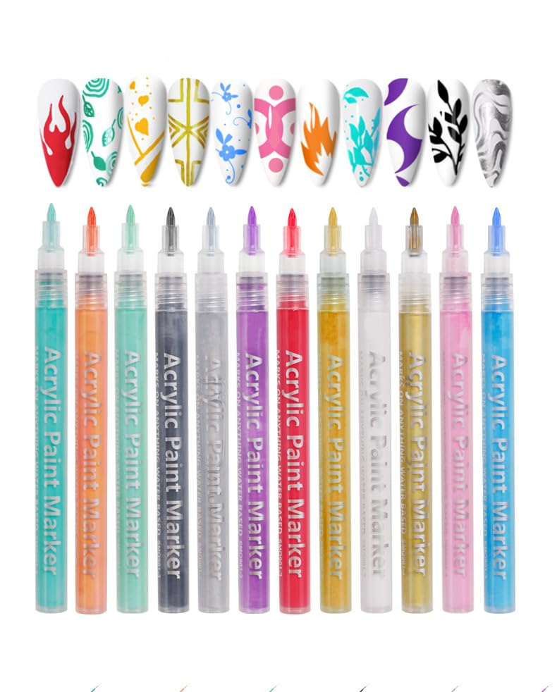 Nail Polish Pen, 1 PCS Nail Art Pen, Nail Pencil, DIY Drawing Painting Pen, for Nails DIY (Rose Red)