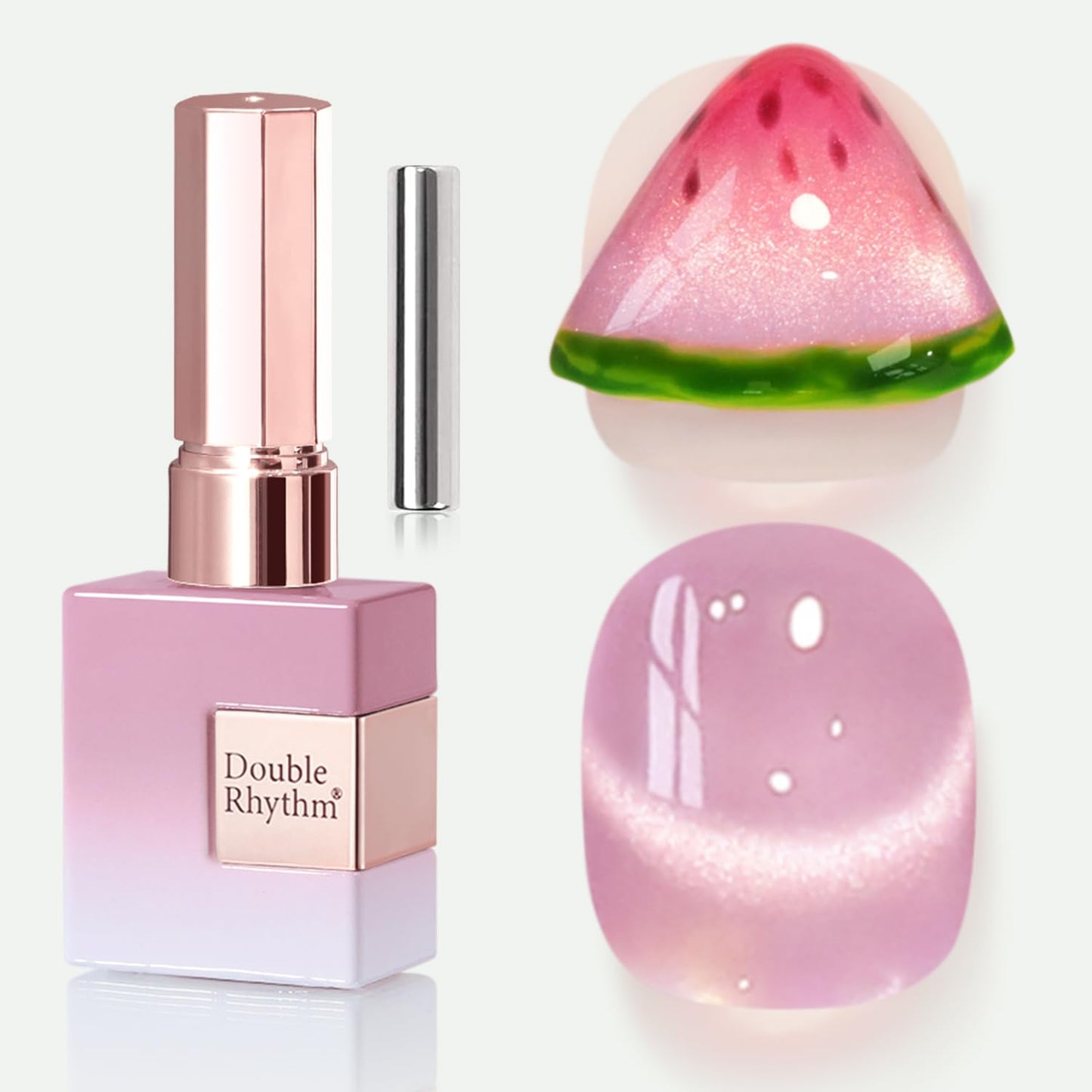 Double Rhythm 0.5 OZ Cat Eye Gel Polish with Magnet 15ML Holographic Glitter Shimmer Translucent Jelly Color Magnetic Nail Polish Salon DIY at Home (Light Purple-MC1209)