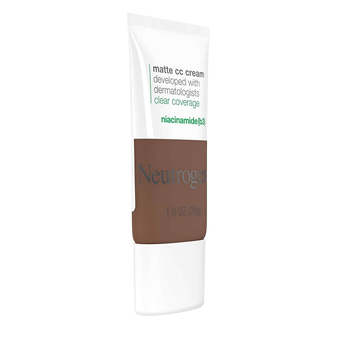 Neutrogena Clear Coverage Flawless Matte CC Cream, Full-Coverage Color Correcting Cream Face Makeup with Niacinamide (b3), Hypoallergenic, Oil Free & Fragrance Free, Truffle, 1 oz