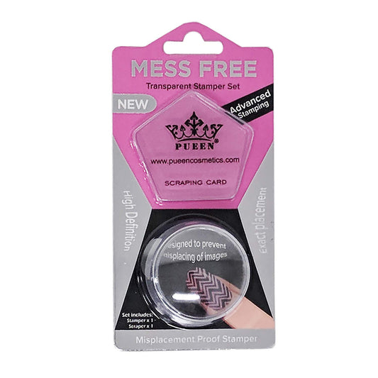 PUEEN 35mm HD Chunky Transparent Soft Stamper and Scraper Set - Nail Art - Stamping Tools - CLEAR - BH000706