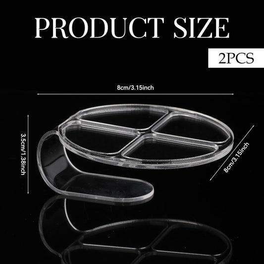 2 Pcs Makeup Hand Palette Foundation Palette Foundation Mixing Palette Hand-Held Nail Art Manicure Palette Clear Makeup Palette for Mixing Foundation Eye Shadow Nail Art