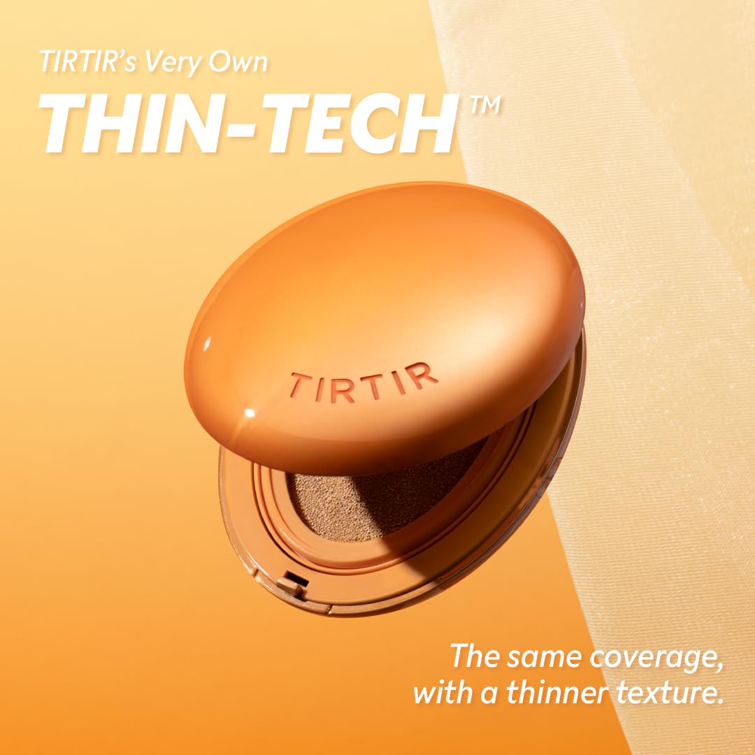 [*Mini Size*] TIRTIR Mask Fit Ai Filter Cushion Foundation | AI-Like Semi-Matte Finish - Up to 72-Hour Medium to Full Coverage Korean BB Cushion Make up Beauty, #25C Cool Taupe, 0.15 Fl Oz
