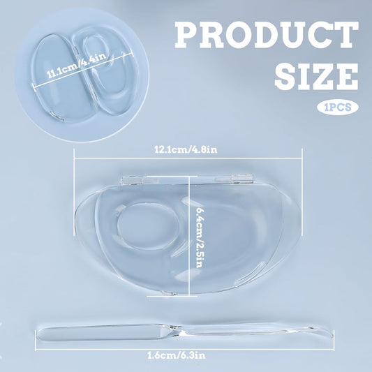 Makeup Mixing Palette, Handheld Foundation Mixing Palette with Foundation Spatula, 180 Degree Expansion Makeup Palette Tray for Makeup Artist and Beginner, Lipstick Eyeshadow Foundation Color Test