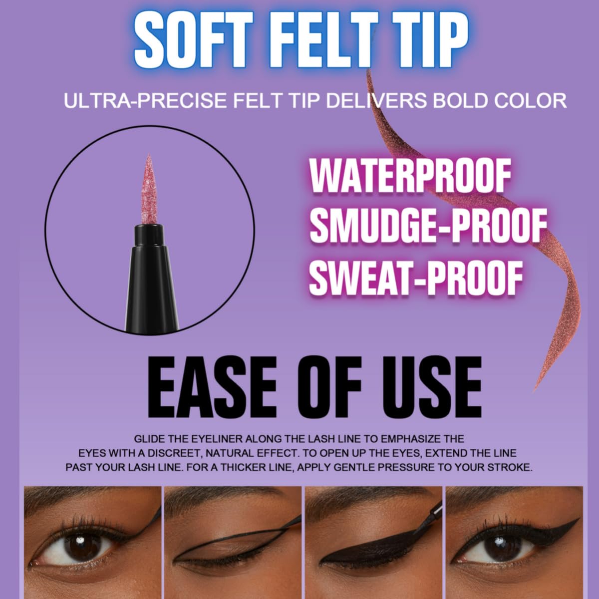 liquid eyeliner waterproof metallic ink eyeliner pencil long lasting high pigmented Black