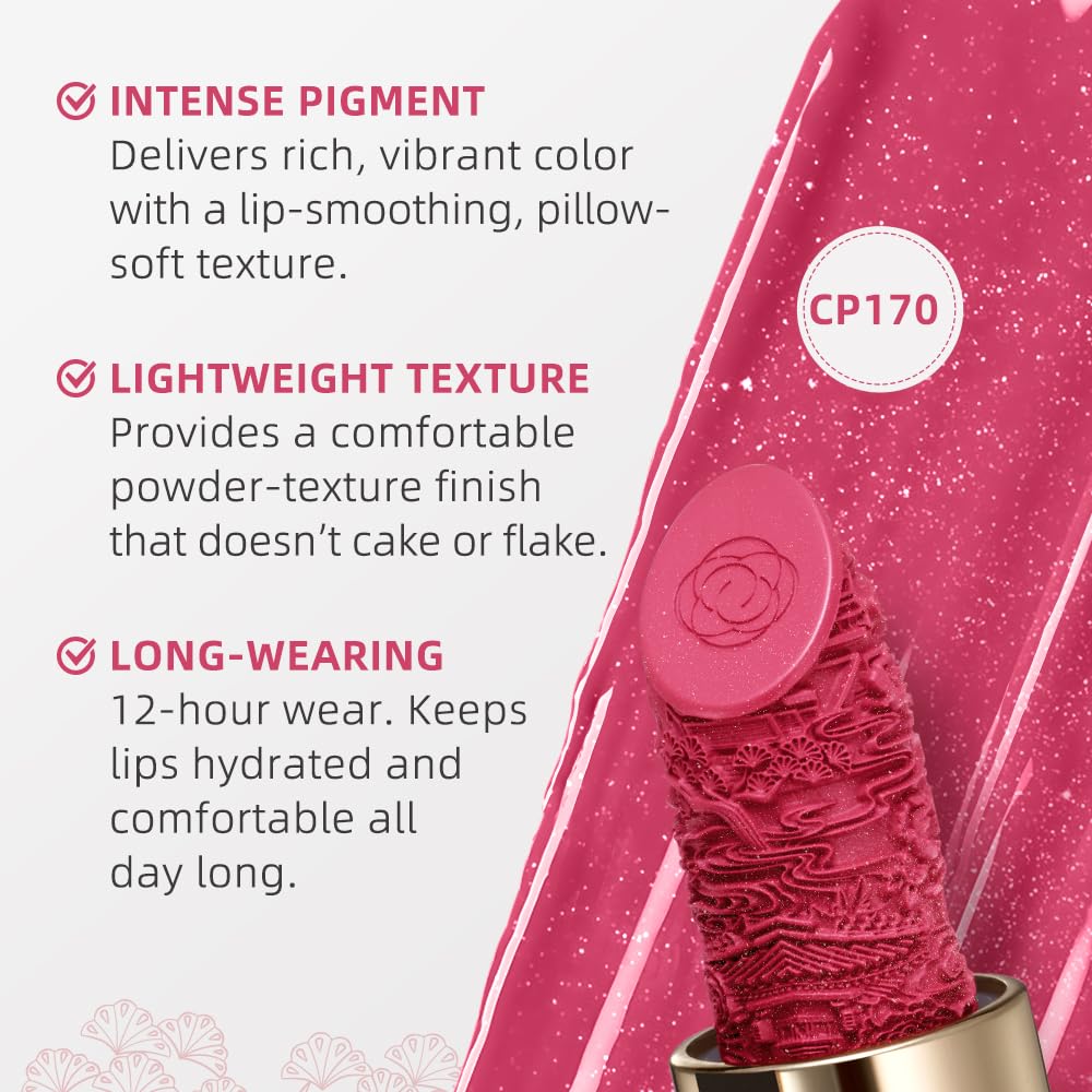 Catkin Moist Lipstick Hydrating High Impact Color Infused with Vitamin E and Avocado Oil Smooth Soft Texture Long Lasting Glow Finish 170