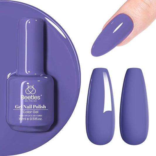 beetles Gel Polish Purple Gel Nail Polish Periwinkle Color 15ml Soak Off Uv Lamp Nail Art Manicure Salon Design DIY Home Gift for Women Girls