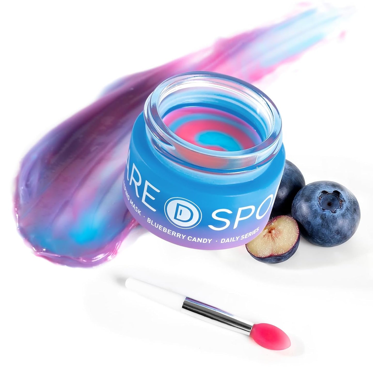Blueberry Lip Sleeping Mask Overnight -Original Dual-Color Lip Balm for Softer and Smoother Lips, Intensive to Nourish and Hydration Reduce Fine Lines for Dry Cracked Skin - 0.42 Fl Oz