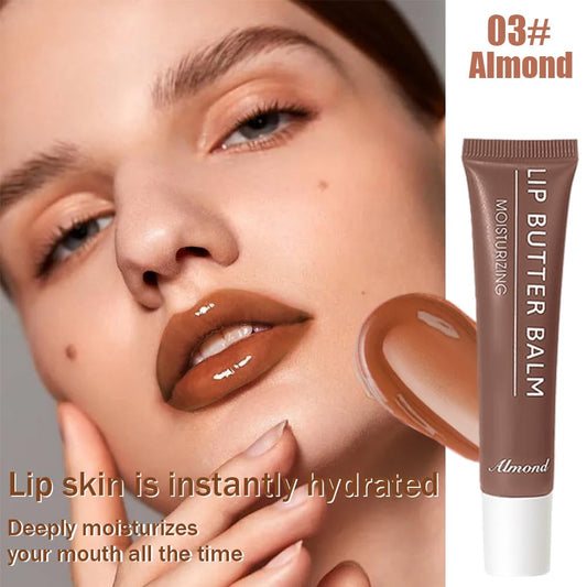 Summer Hydrating Lip Butter Balms Lip Gloss,Natural Vegan Lip Balm Tinted for Instant Moisture,Shine,Hydration Brown-Tinted,Soothes & Softens Dry Lips,Bálsamo labial hidratante 03#Almond (0.5 Fl Oz)