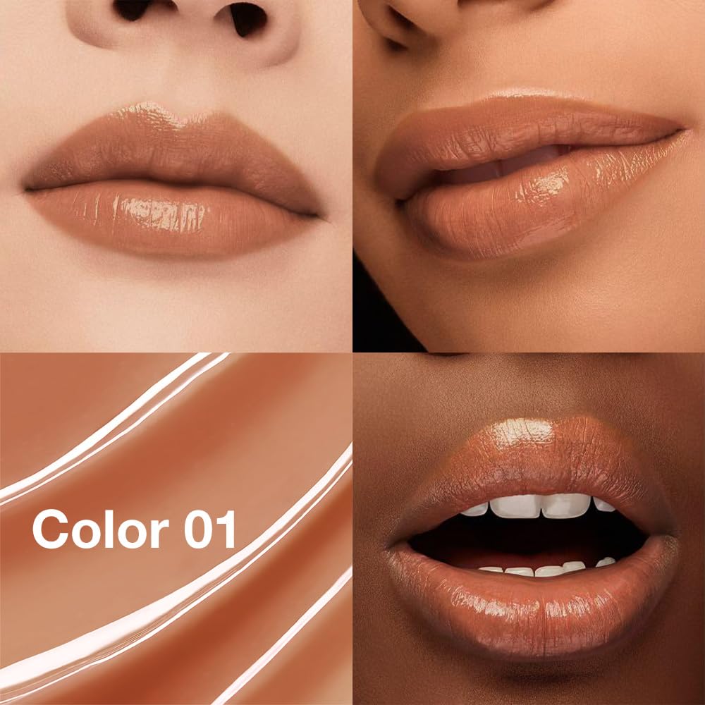 1Pcs Tinted Lip Balm Moisturizing Lipstick,Waterproof Hydrating Matte Lip Balm for Women,Creamy Natural Color Stain for Dry Lips,Soft Matte Finish with Subtle Scent (#01 Warm Orange Nude Brown)