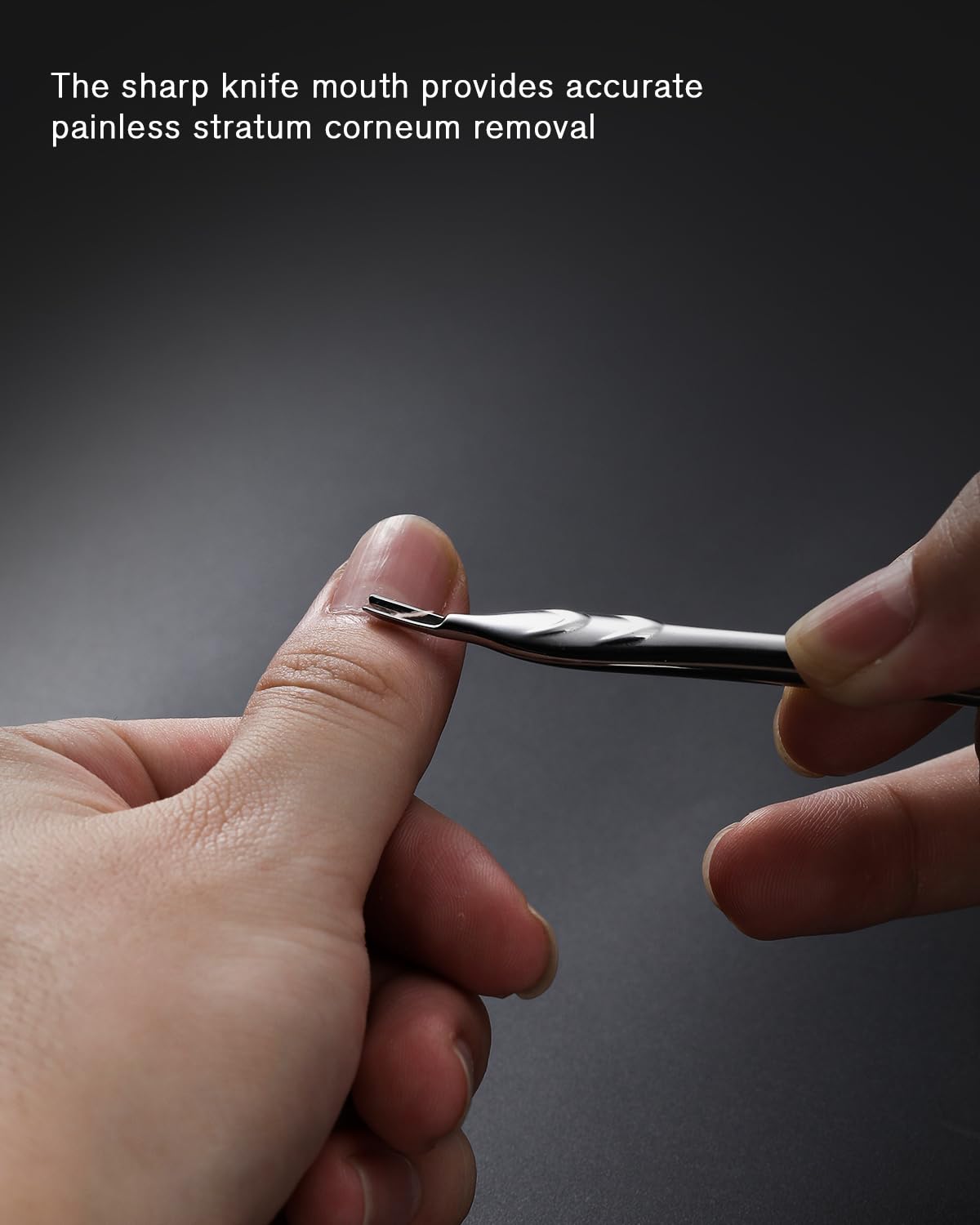 FERYES Cuticle Pusher with Fork, 2-in-1 Cuticle Trimmer Nail Care Tool, Stainless Steel Cuticle Remover Tool for Manicures and Pedicures - Silver