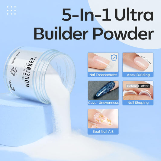 Modelones Dip Powder Clear Color - Long-Lasting Nail Dipping Powder Kit - DIY French Nail Art at Home - No Lamp Required