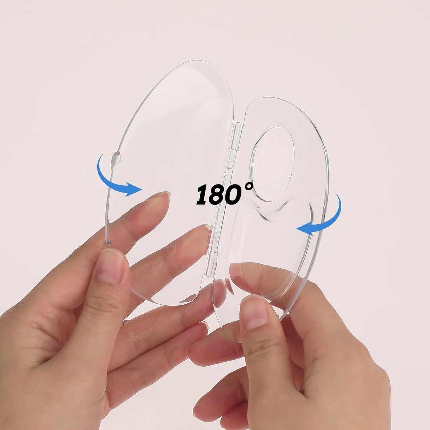 Makeup Mixing Palette, Handheld Foundation Mixing Palette with Foundation Spatula, 180 Degree Expansion Makeup Palette Tray for Makeup Artist and Beginner, Lipstick Eyeshadow Foundation Color Test