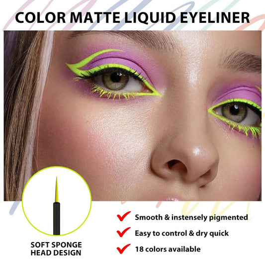 evpct 1Pcs Light Green Liquid Eyeliner Waterproof Light Green Eye Liners for Women, Eyes Wing Stamps Shapes Colored Eyeliner delineador de ojos a prueba de agua contra el agua blanco para ojos