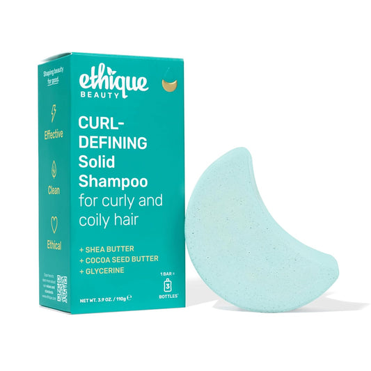 Ethique Curl-Defining Shampoo Bar with Shea Butter - Plastic-Free, Vegan, Cruelty-Free, 3.88 oz - Professor Curl